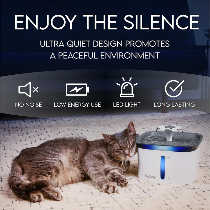Veken 2.8L Smart Pet Water Fountain