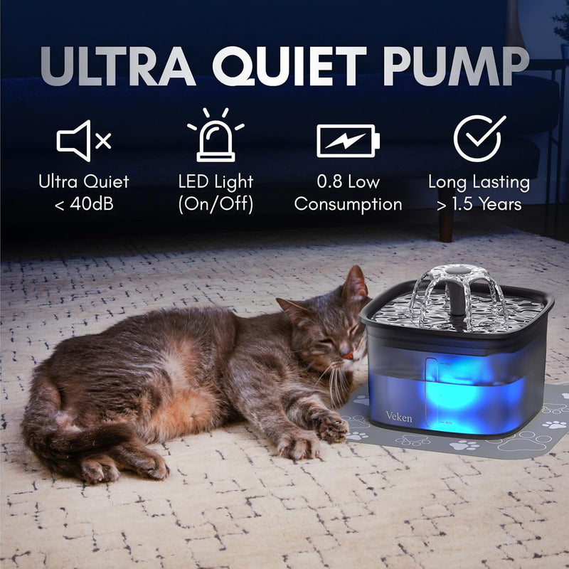 Veken Award-Winning 2.8L Automatic Pet Fountain