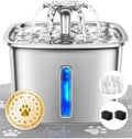 Veken Space Black Stainless Steel Pet Fountain 2.8L